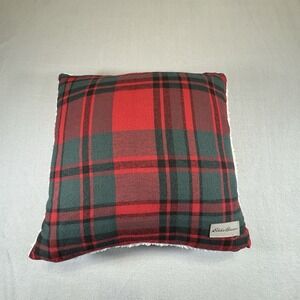 Eddie Bauer Plaid Sherpa Throw Pillow Holiday Cabin Lodge Christmas Decor